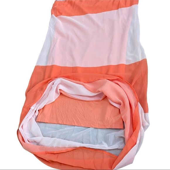 Cremieux Haltered Orange/Peach Stripe Dress Sz XS - Picture 6 of 10
